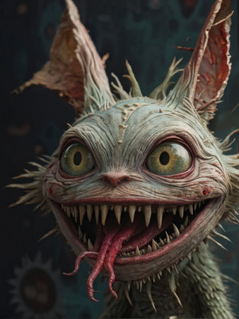 a close - up shot of white cat with big eyesの素材