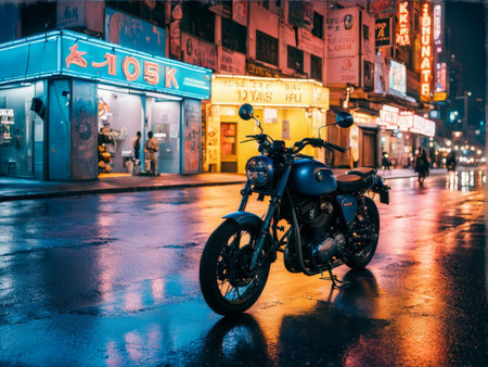 night view of the city barcelonaの素材