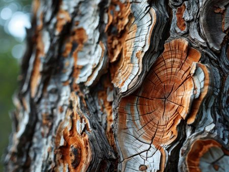 a vertical shot of tree trunk with blurred backgroundの素材
