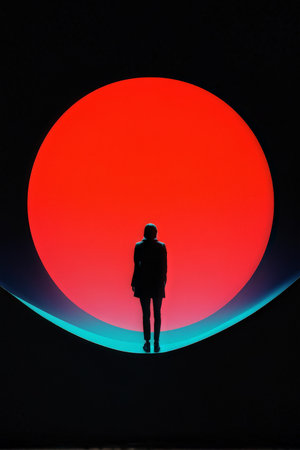 a silhouette of person on black backgroundの素材