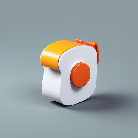 white plastic can with orange juice 3d illustration on grey backgroundの素材