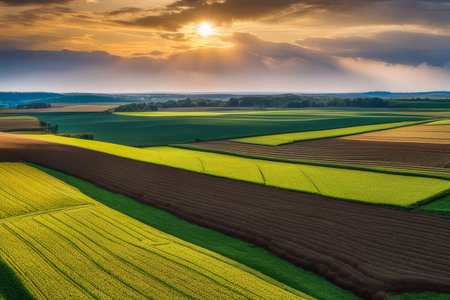 beautiful sunset over the riverの素材