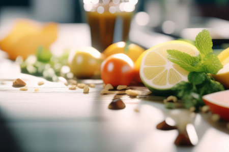 healthy diet food, fruits, vegetables, juiceの素材