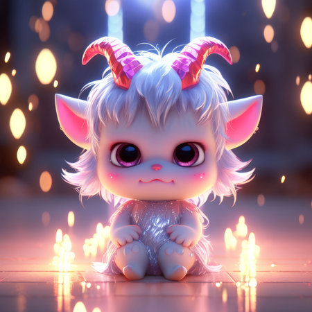 cute little rabbit with a christmas treeの素材