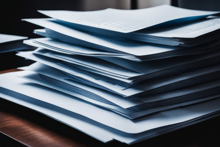 pile of books on table. business conceptの素材