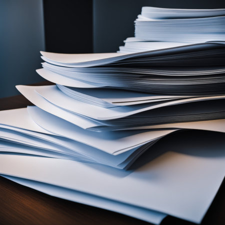 paper sheet with different documentsの素材