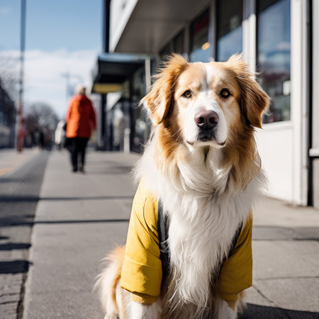 dog sitting on the floorの素材
