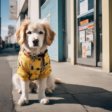 dog in the citydog cityの素材