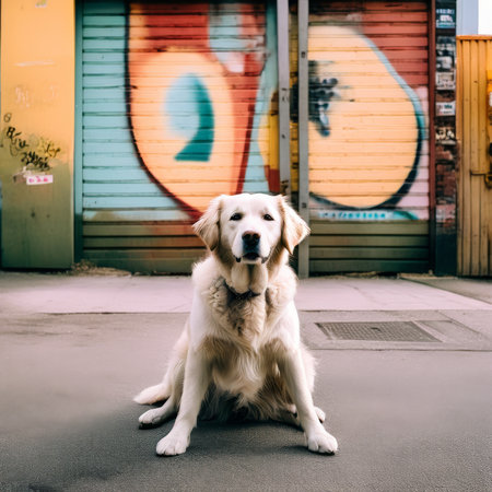 dog in the citydog cityの素材