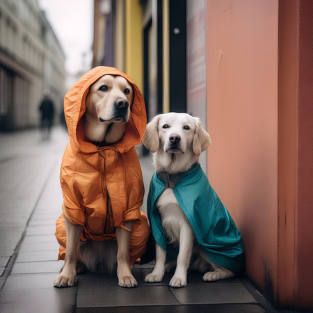 two dogs in the parkの素材