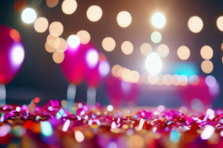 festive background with bokeh lightsの素材