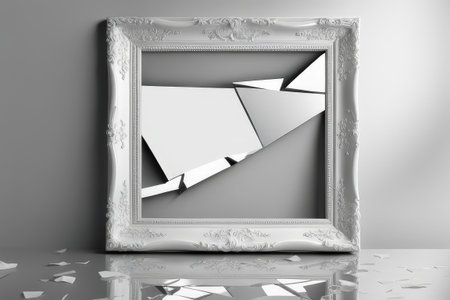 A serene landscape featuring a tranquil lake surrounded by lush greenery and towering mountains in the distance. The image features strong visual details, balanced composition, andの素材