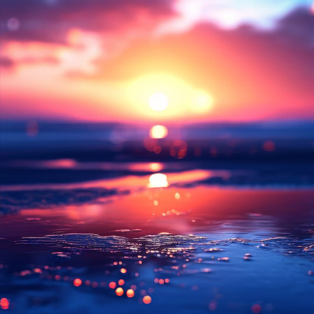 A serene landscape featuring a tranquil lake surrounded by lush greenery and towering mountains in the distance. The image features strong visual details, balanced composition, andの素材