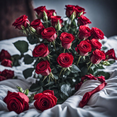bouquet of beautiful red rosesの素材