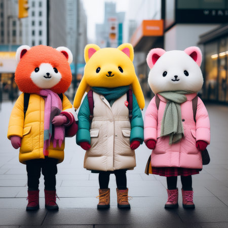 cute little girl in winter clothesの素材