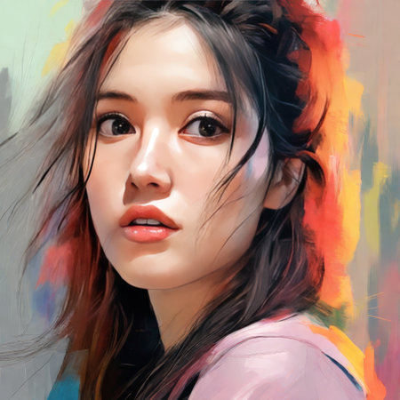 beautiful woman with long hair in a dressの素材