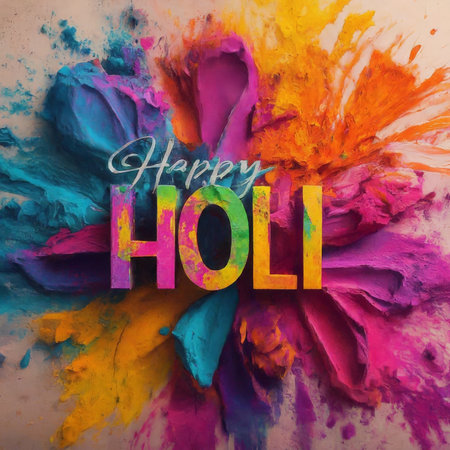 colorful Holi background with splashの素材