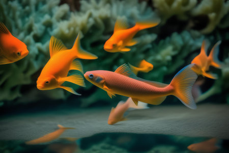 colorful fish in aquarium theの素材