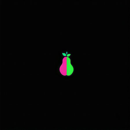 green pear logo icon design colorful fruit vector illustrationの素材
