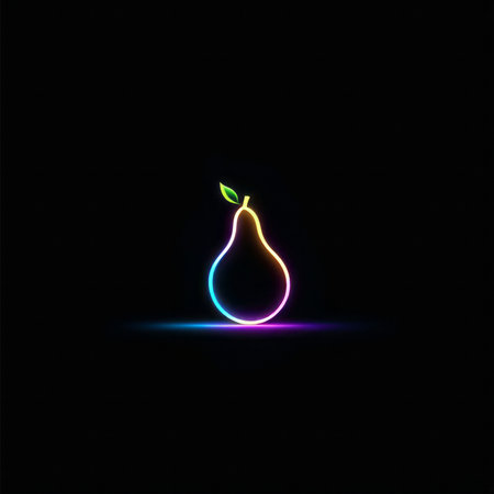a drop of apple with neon light. 3d rendering. the lightの素材