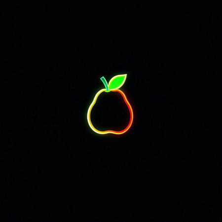 apple on the black background with aの素材