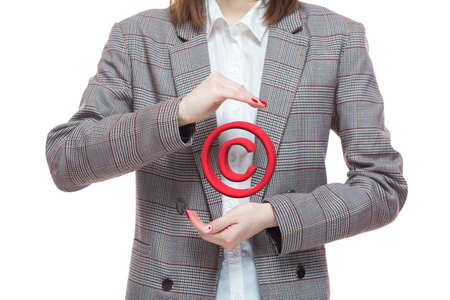 Law on the Protection of Copyrights, Patents and Intellectual Property. Isolated on white background.の写真素材