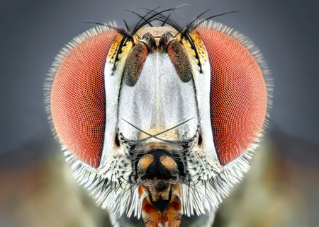 Drosophila melanogaster fruit fly extreme close up macroの写真素材