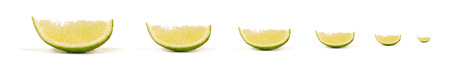 Bright and Fresh Lime slices in a Panoramic Imageの写真素材
