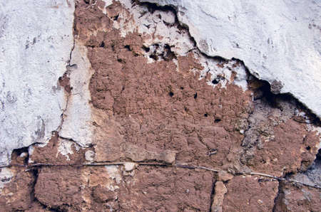 Ancient grunge clay wall background closeup  Vintage architecture backdrop  の写真素材