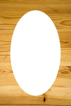 Background of old pine floors with branches  Isolated white oval place for text photograph image in center  の写真素材