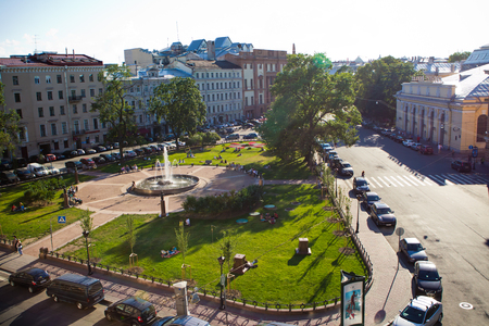 the view from the roof of the city of Saint Petersburg in the summer in warm weather, RUSSIAのeditorial素材