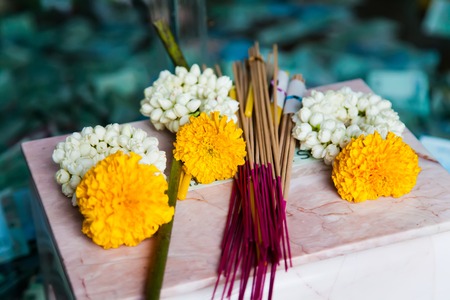 Incense sticks used for Buddhist praying, Wat Chalong TEMPLE in Phuket thailandの写真素材