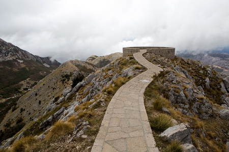 mountain Lovcen in Montenegro with the mausoleum siteの写真素材