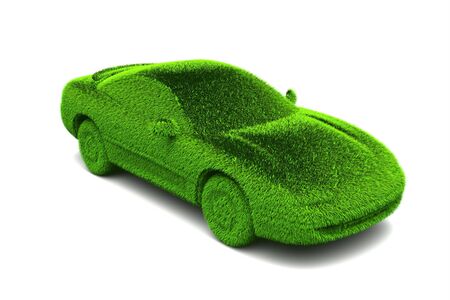 Ecologic green car with grass surfaceの写真素材