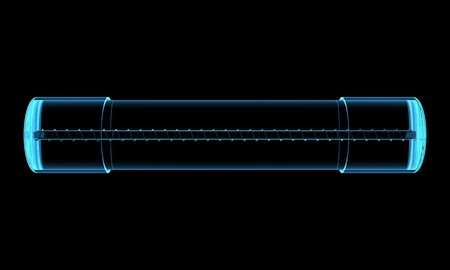 Fuse 3D rendered xray blue transparentの写真素材