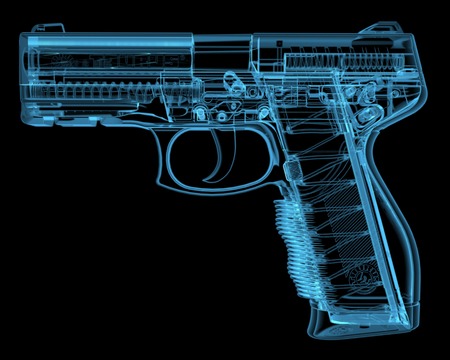 Pistol  3D xray blue transparent の写真素材