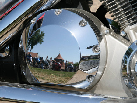 Shiny motorbike engineの写真素材