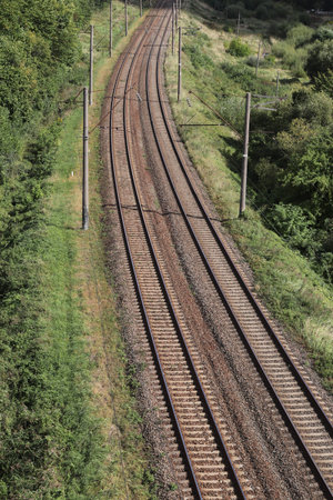 Railway bendの写真素材