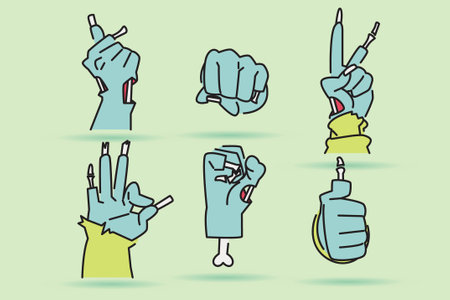 cat hand illustration, cat signature in flat designのイラスト素材