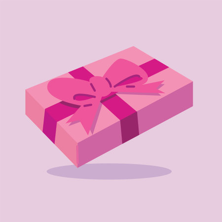 valentines day gift flat vector illustration. Cute gift valentine illustration. cute chocolate illustration.のイラスト素材