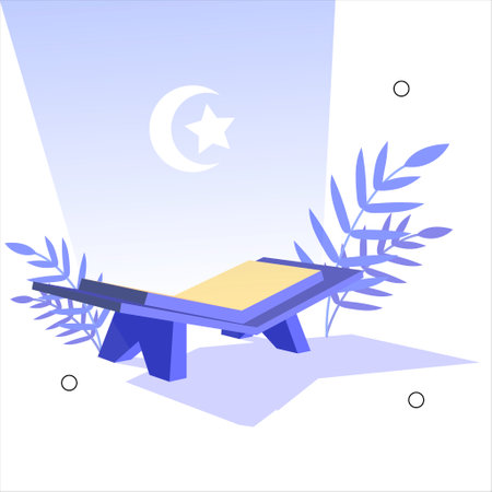Holy quran, Islamic book, Arabic book, Quran Kareem, Cover quran, Islamic book.arabic calligraphy that means the Holy Quran for your design isolated. vector illustration.のイラスト素材