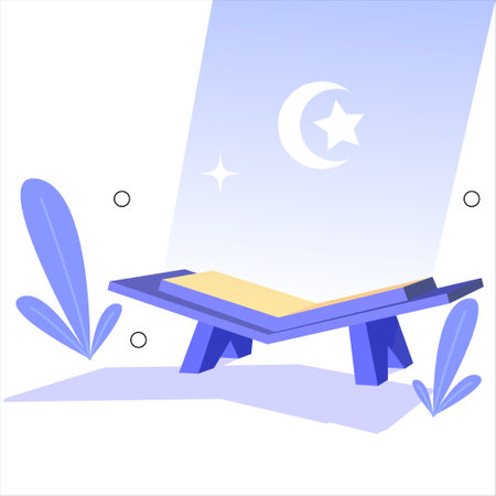 Holy quran, Islamic book, Arabic book, Quran Kareem, Cover quran, Islamic book.arabic calligraphy that means the Holy Quran for your design isolated. vector illustration.のイラスト素材