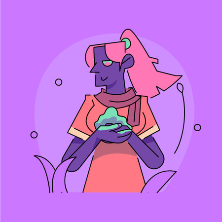 Holi Festivities in Vector. A Fun-filled Celebration of Spring, Colors, and Loveのイラスト素材