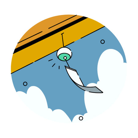 wind chimes have a very distinctive sound ringing during the day. flat vector illustration.のイラスト素材