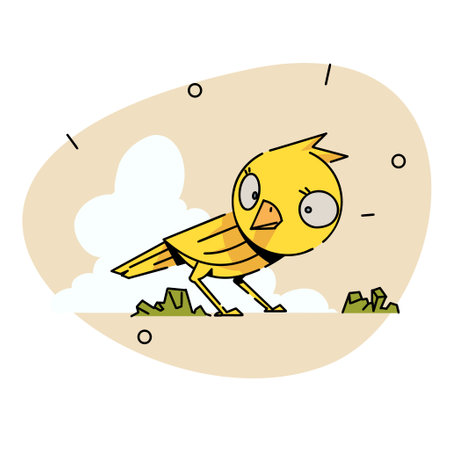 This bird is looking for food on the ground, he likes to eat worms the most.のイラスト素材
