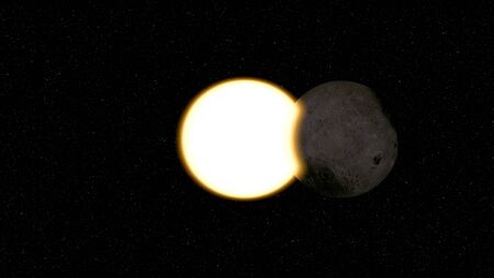 Moon covering the sun ring Solar eclipse