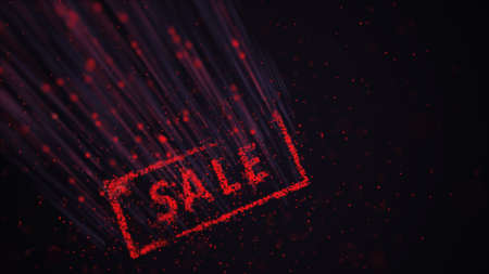 Sale raining abstract 3D rendering and 3d illustrationの写真素材