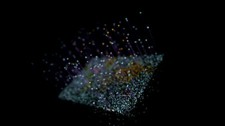 Abstract Particles raining 3D rendering and3d illustration