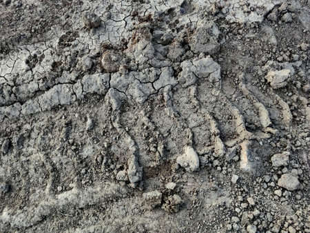 A big tyre impression on the earth surface
