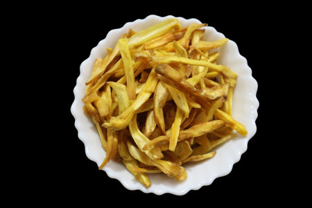 Jackfruit chips is the most popular snack fried in kerala. alos known as Chakka Chips a good source of potassium which can help in reducing blood pressure and prevent risk of heart diseases.の写真素材